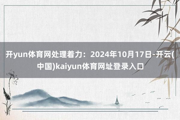 开yun体育网处理着力：2024年10月17日-开云(中国)kaiyun体育网址登录入口